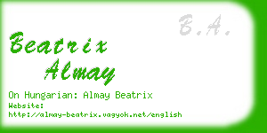 beatrix almay business card